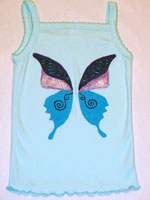 Painted Blue, Purple and Silver Butterfly